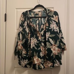 Mumu green floral top